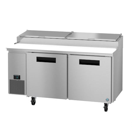 Hoshizaki Refrigerator, Two Section Pizza Prep Table, Stainless Doors,  PR67B